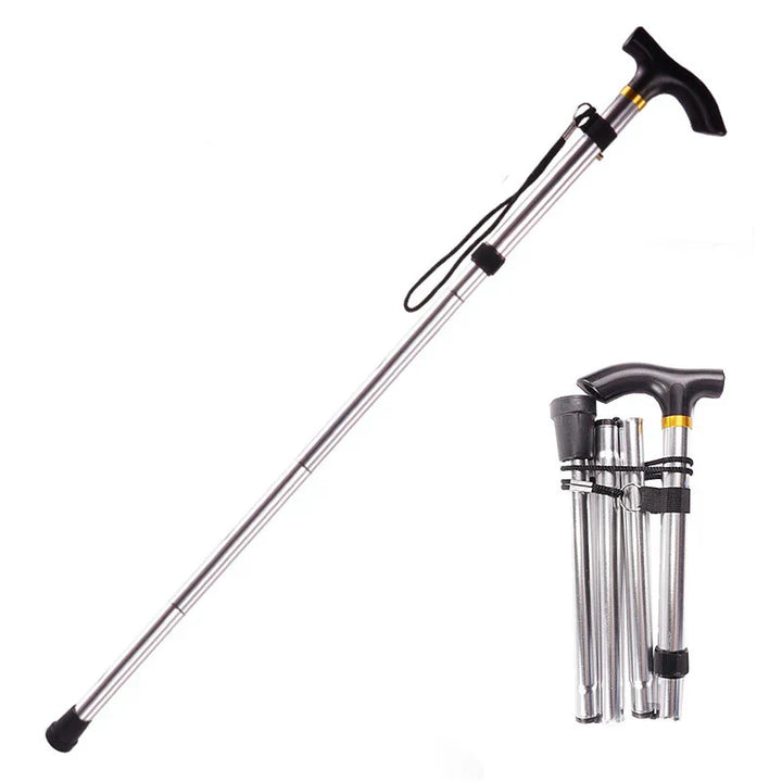 Premium Multifunctional Walking Stick – Telescopic Hiking Cane, Folding Trekking Poles for Seniors, Lightweight Aluminum 
