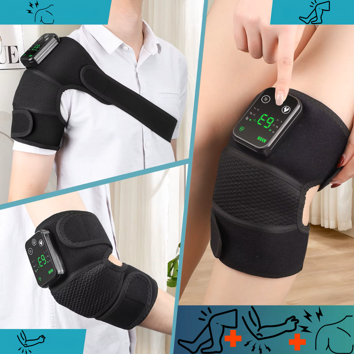Premium Electrically Heated Shoulder Pads - USB Charging, 3 Heating Levels, 5000mAh Battery, Vibration Massage Device for Pain Relief and Muscle Relaxation - PhysioFitLab