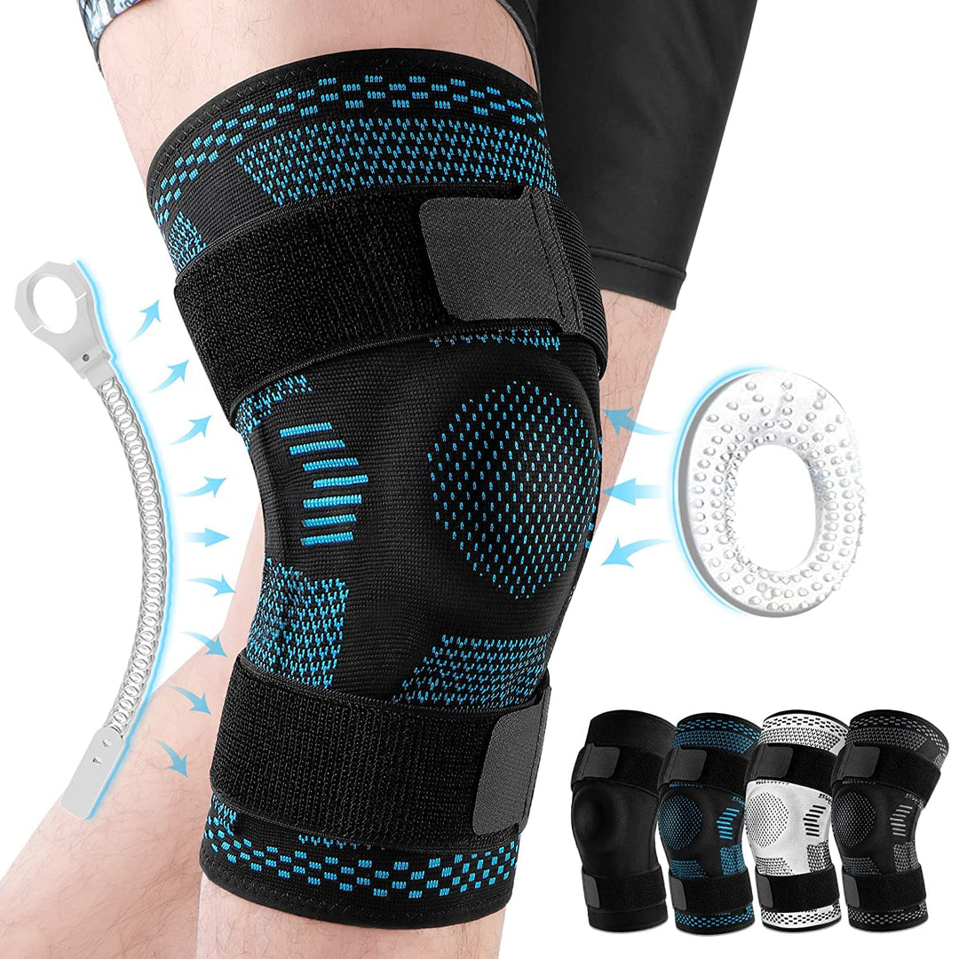 Premium Hinged Knee Brace for Pain Relief & Support, Copper Stabilizers for ACL, Meniscus Tear, Arthritis, Adjustable Open Patella Design, Doctor Recommended, 6 Sizes Available - PhysioFitLab