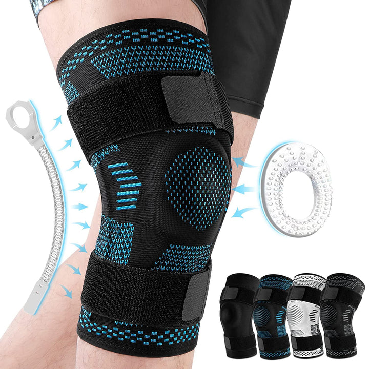 Premium Hinged Knee Brace for Pain Relief & Support, Copper Stabilizers for ACL, Meniscus Tear, Arthritis, Adjustable Open Patella Design, Doctor Recommended, 6 Sizes Available - PhysioFitLab