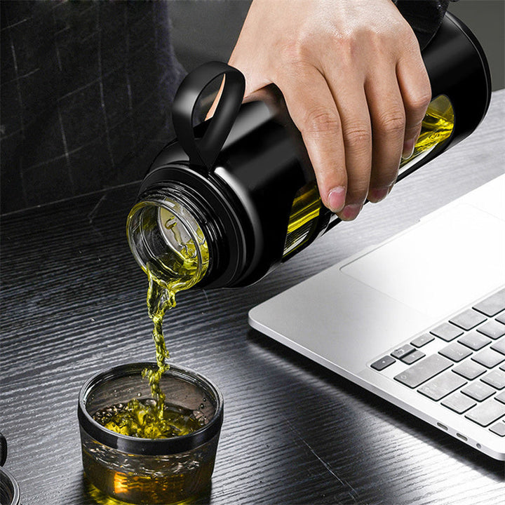 Premium Double-Layer Insulated Tea Cup with Water Separation – 520ML Portable Filtering Cup for Hot & Cold Beverages – Food