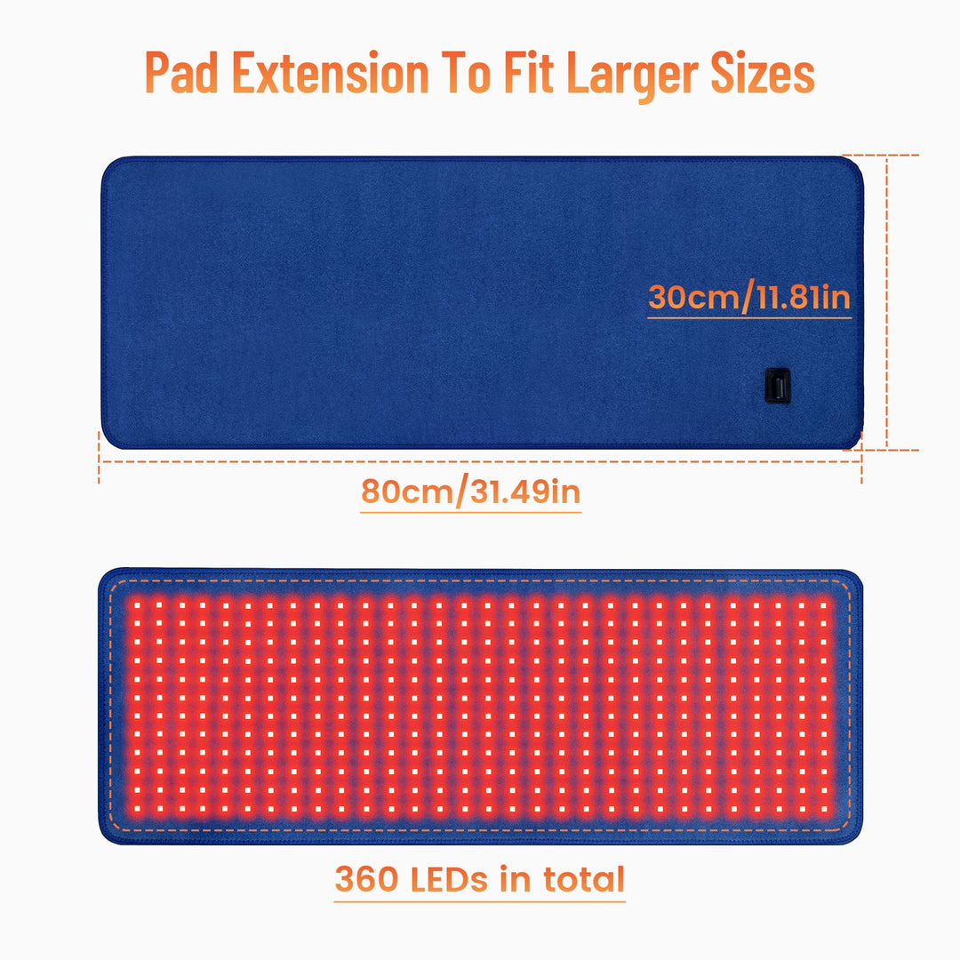 Premium Red & Infrared Therapy Belt for Body Pain Relief & Slimming – 660nm/850nm Large LED Heating Pad with 360 LEDs,  