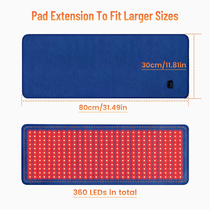 Premium Red & Infrared Therapy Belt for Body Pain Relief & Slimming – 660nm/850nm Large LED Heating Pad with 360 LEDs,  