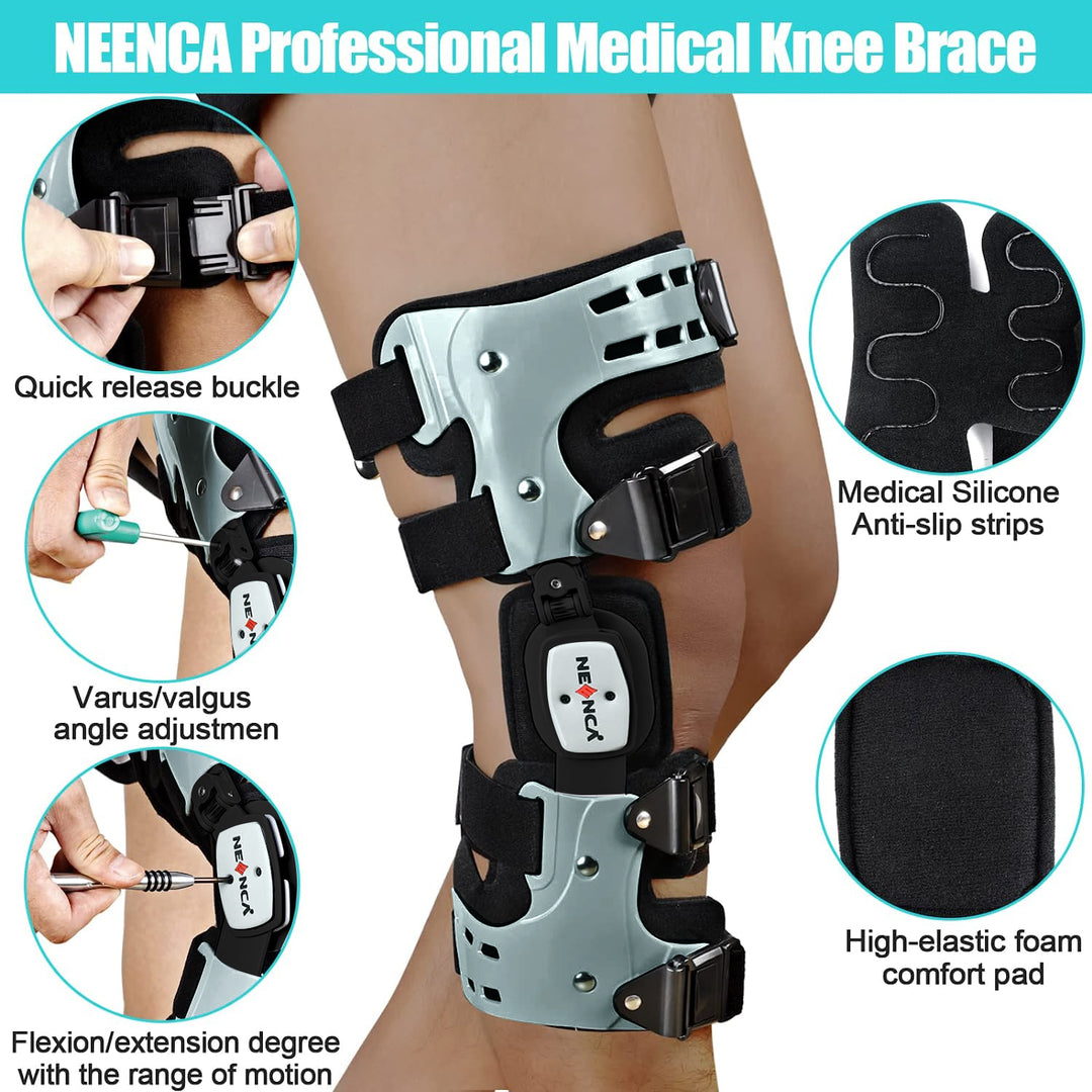 Premium Unloader Knee Brace – Arthritis Pain Relief, Osteoarthritis Support, Adjustable ROM, Post-Surgery Recovery Aid, One Size - PhysioFitLab