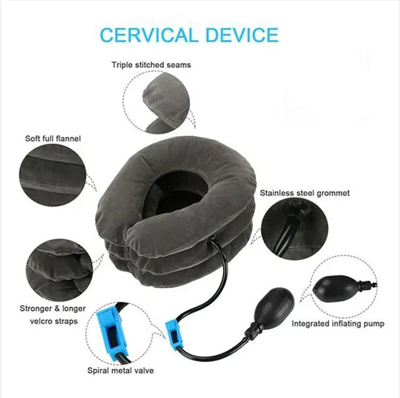 High-Quality Inflatable Neck Collar Pillow for Cervical Traction & Posture Correction, Orthopedic Pain Relief for Neck, Shoulder & Headache - PhysioFitLab