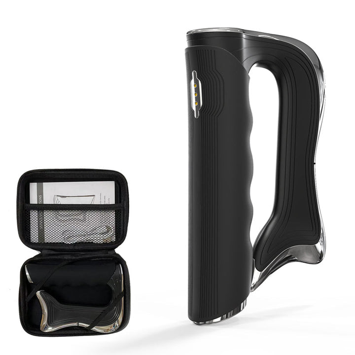 Premium Electric Fascia Massager with NMES Muscle Stimulation, Gua Sha Scraping Tool for Lymphatic Drainage & Pain Relief, 