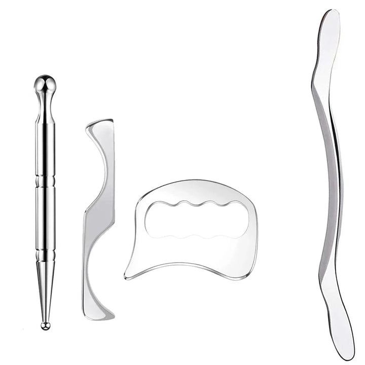 Premium Stainless Steel Gua Sha Scraping Massage Tool - IASTM for Muscle Pain Relief, Soft Tissue Mobilization, and Myofascia