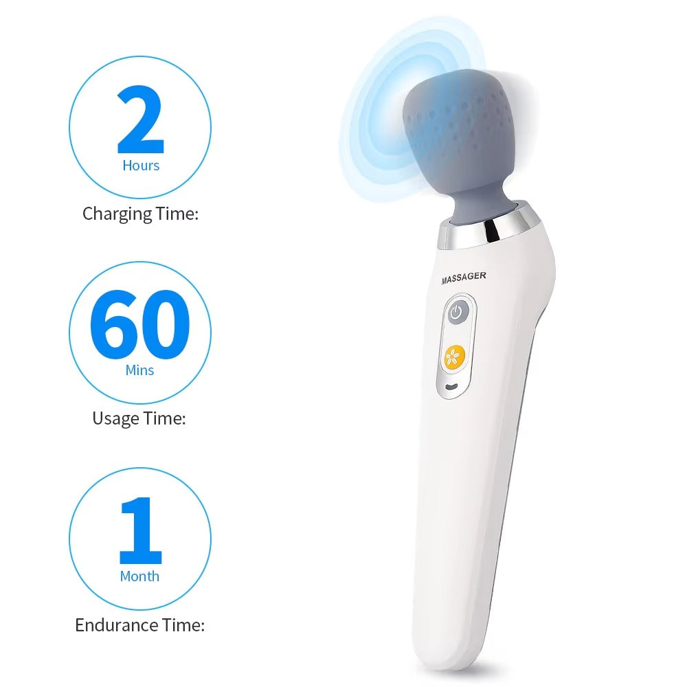 Premium Handheld Electric Massager – Deep Tissue Muscle Pain Relief, Neck & Back Vibration Wand, USB Rechargeable, 5 Modes, Cordless - PhysioFitLab