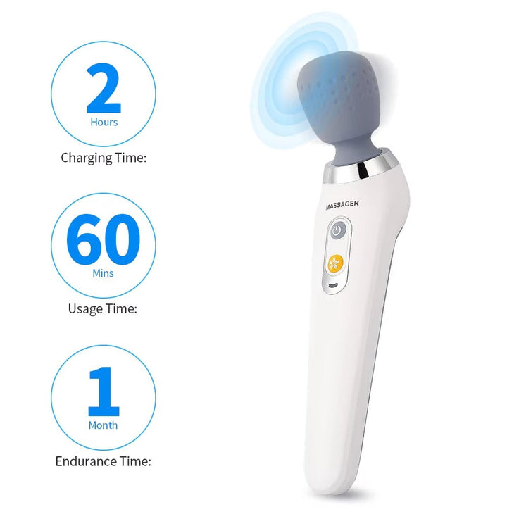 Premium Handheld Electric Massager – Deep Tissue Muscle Pain Relief, Neck & Back Vibration Wand, USB Rechargeable, 5 Modes, Cordless - PhysioFitLab