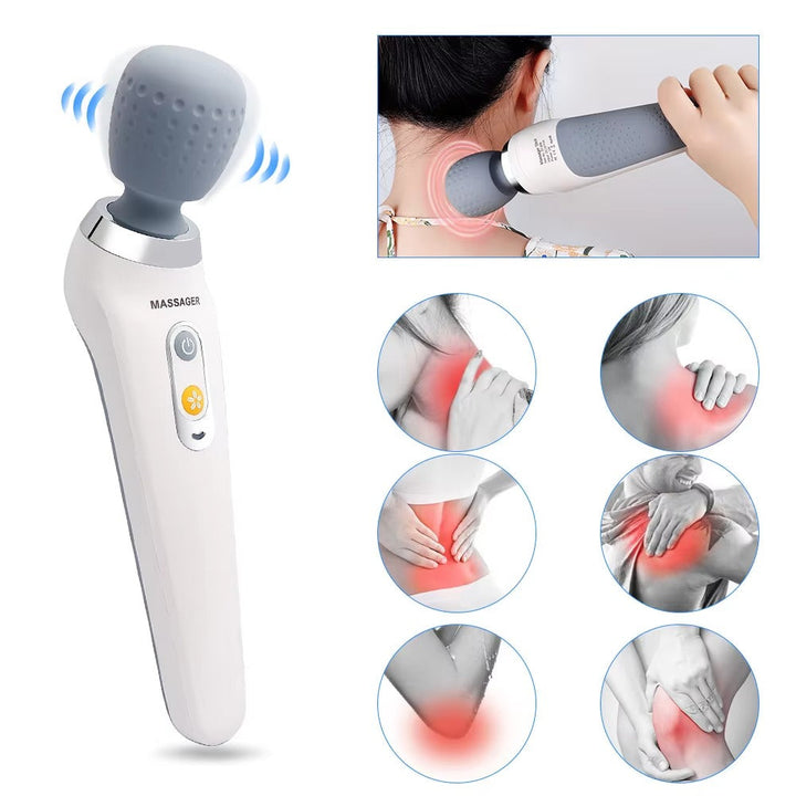 Premium Handheld Electric Massager – Deep Tissue Muscle Pain Relief, Neck & Back Vibration Wand, USB Rechargeable, 5 Modes, Cordless - PhysioFitLab