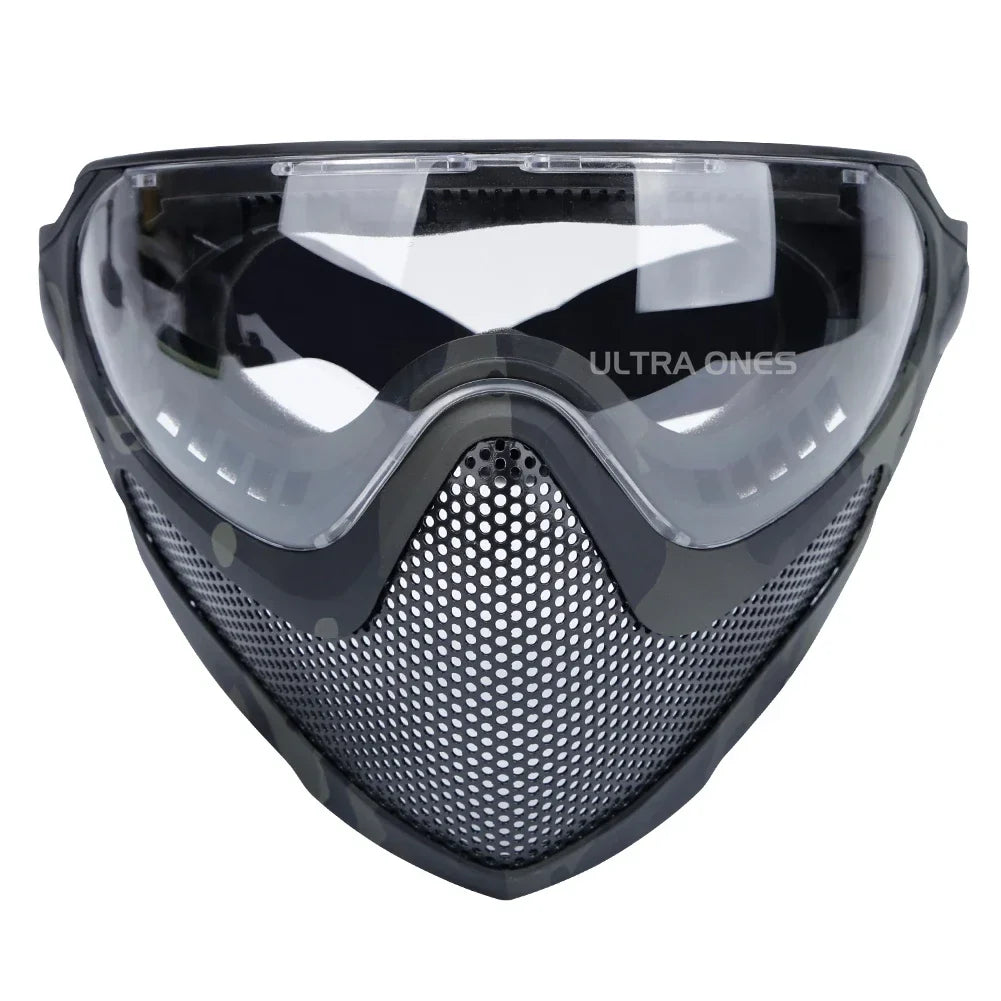 Premium Tactical FAST Helmet Half Face Mask with Flip Goggles – Hunting, Airsoft, Paintball Mask, Helmet Accessories for 