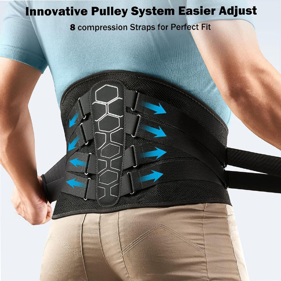 Premium Lower Back Brace for Lumbar Support, Ergonomic Sports Belts for Herniated Discs & Sciatica Relief for Men & Women