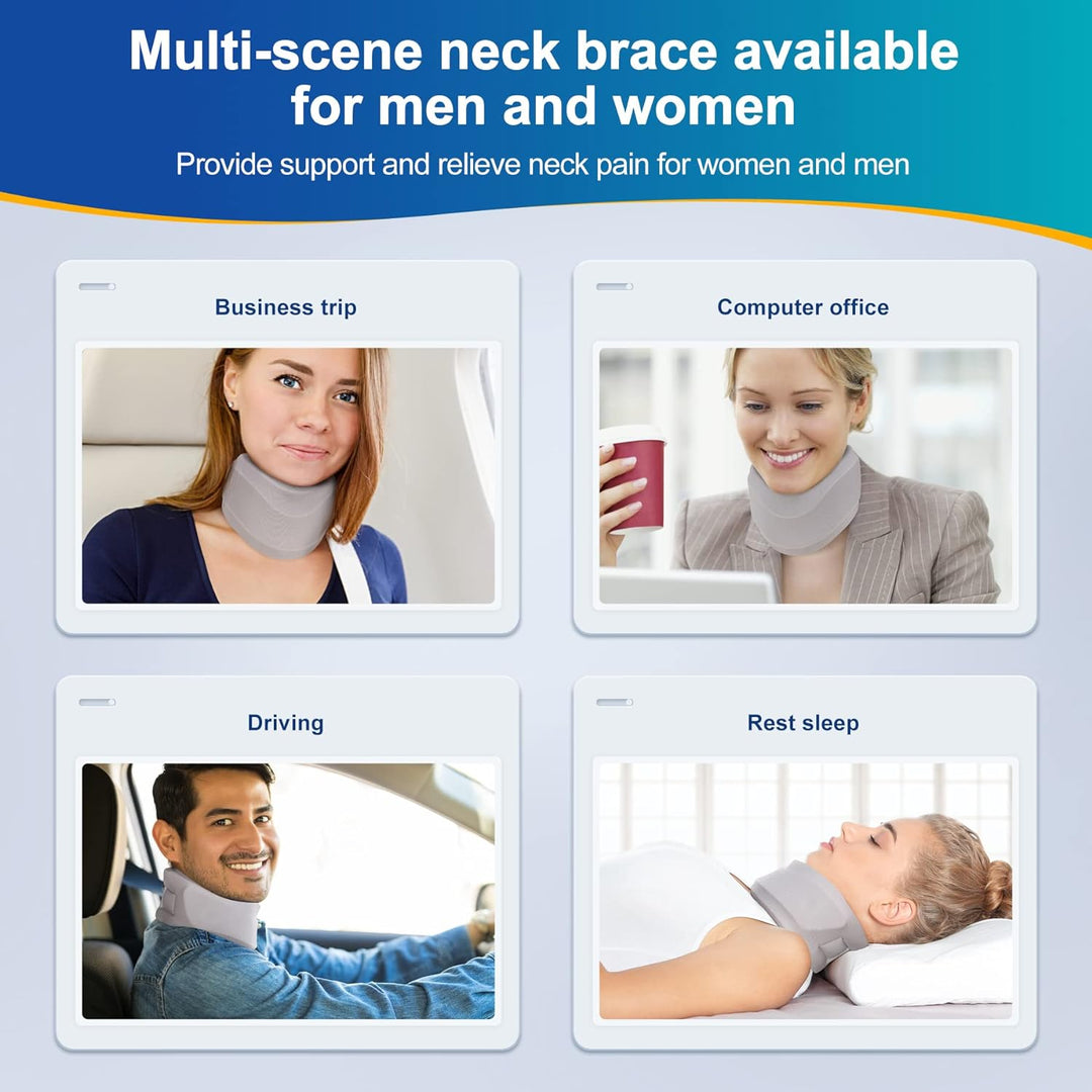 Premium Adjustable Neck Brace Foam Cervical Collar for Pain Relief, Comfortable Support for Home Use and Sleeping, Various Sizes S-XL - PhysioFitLab