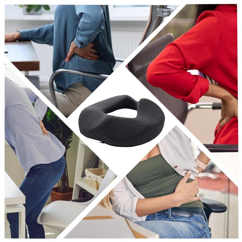 Premium Memory Foam Donut Seat Cushion – Tailbone, Hemorrhoid, Sciatica, and Bed Sore Relief for Office, Travel, or Home Use 