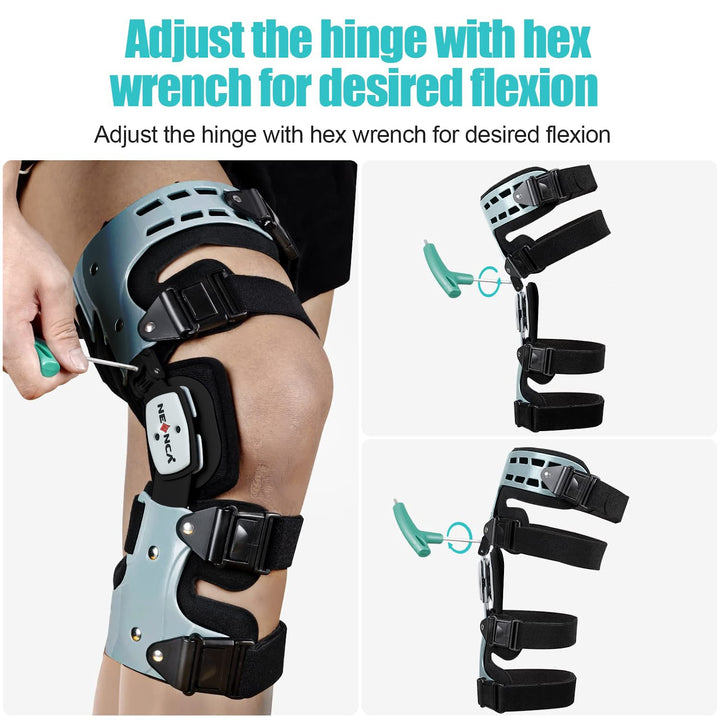 Premium Unloader Knee Brace – Arthritis Pain Relief, Osteoarthritis Support, Adjustable ROM, Post-Surgery Recovery Aid, One Size - PhysioFitLab