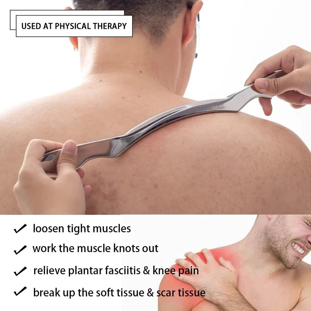 Premium Stainless Steel Gua Sha Scraping Massage Tool - IASTM for Muscle Pain Relief, Soft Tissue Mobilization, and Myofascia