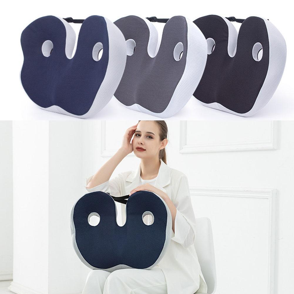 Premium Memory Foam Sit Bone Relief Cushion – Ergonomic Washable Seat Cushion for Pressure Relief, Breathable Comfort, Long 