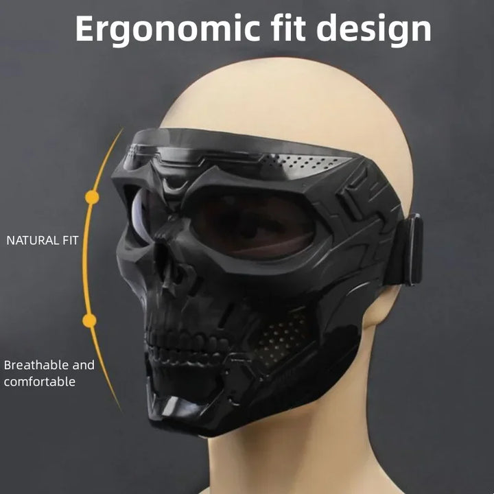 Premium Motorcycle Skull Mouth Mask with UV Protection – Tactical Off-Road Riding Goggles, Windproof, Dust-Proof, Anti-Glare 