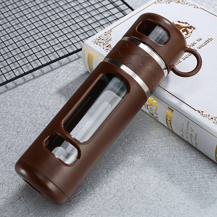 Premium Double-Layer Insulated Tea Cup with Water Separation – 520ML Portable Filtering Cup for Hot & Cold Beverages – Food