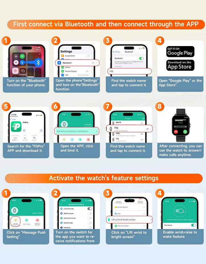 Luxury Smartwatch Android OS - 1.44" Full Touch Color Screen, Bluetooth, Custom Dial, for Men & Women, Smart Watch with Call Feature - PhysioFitLab