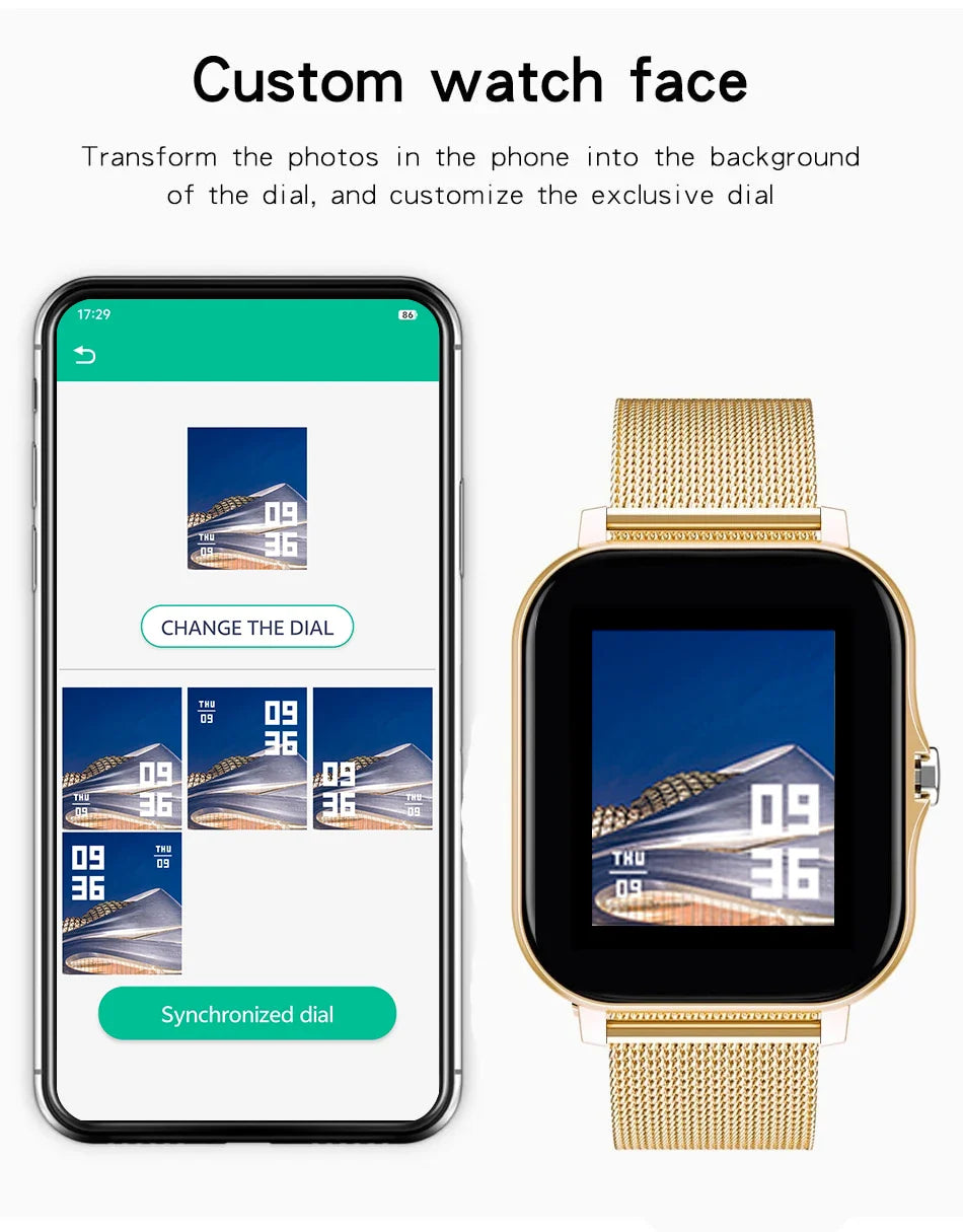 Luxury Smartwatch Android OS - 1.44" Full Touch Color Screen, Bluetooth, Custom Dial, for Men & Women, Smart Watch with Call Feature - PhysioFitLab