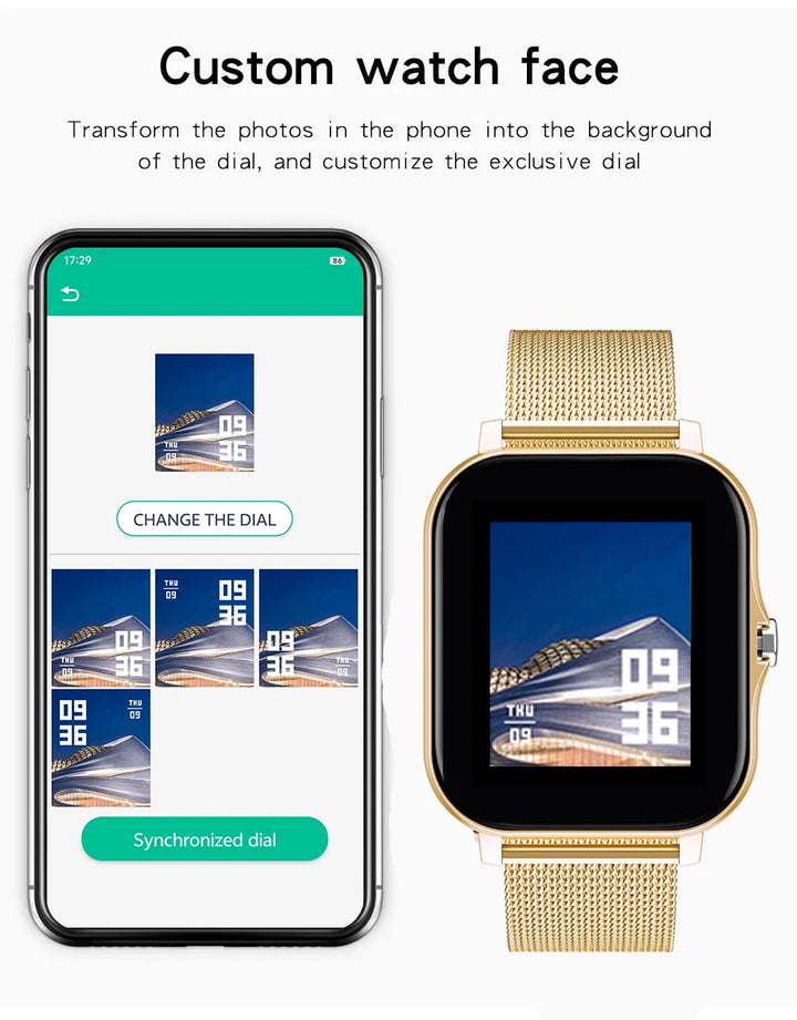 Luxury Smartwatch Android OS - 1.44" Full Touch Color Screen, Bluetooth, Custom Dial, for Men & Women, Smart Watch with Call Feature - PhysioFitLab