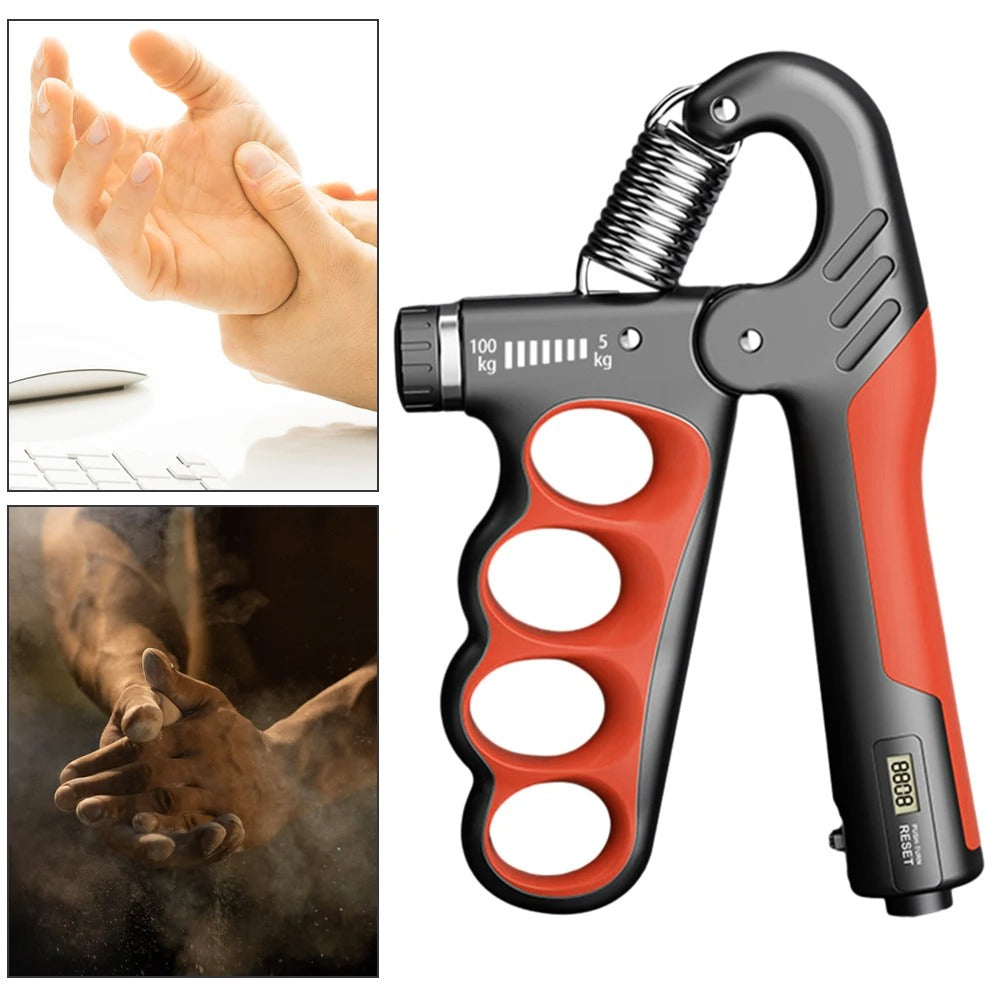 Premium Adjustable 5-100KG Grip Strength Trainer with Counter – Hand Gripper for Muscle Building, Wrist Expander & Fitness Training – Durable Stainless Steel, Non-Slip Design for Gym, Therapy, and Injury Recovery – Ideal for Athletes & Musicians - PhysioFitLab