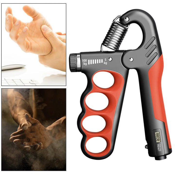 Premium Adjustable 5-100KG Grip Strength Trainer with Counter – Hand Gripper for Muscle Building, Wrist Expander & Fitness Training – Durable Stainless Steel, Non-Slip Design for Gym, Therapy, and Injury Recovery – Ideal for Athletes & Musicians - PhysioFitLab