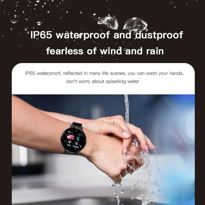 Premium D18 Smart Watch - Waterproof Fitness Tracker with Heart Rate, Blood Pressure, Oxygen Monitor, Call & Message Notifications, Compatible with Android & iOS - PhysioFitLab