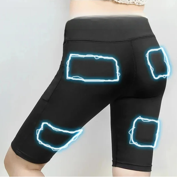 Premium EMS Muscle Stimulation Massage Pants for Weight Loss and Leg Shaping, USB Rechargeable Slimming Yoga Shorts with 