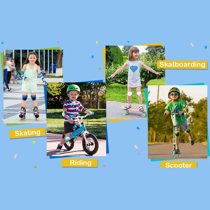 Premium Kids Knee Pads, Elbow Pads & Wrist Guards Safety Set for Ages 3-7, Adjustable Protective Gear for Boys & Girls, Perfect for Skating, Cycling, Skateboard – 6 Pieces - PhysioFitLab