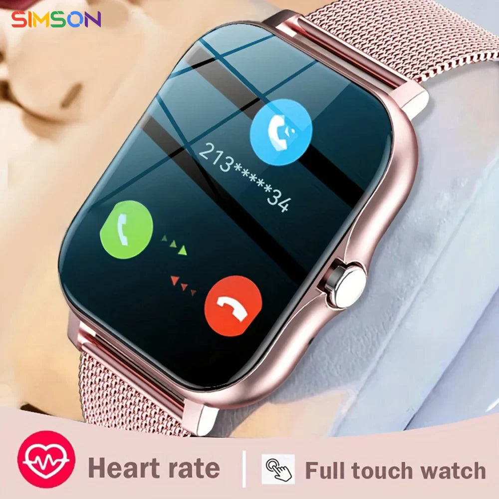 Luxury Smartwatch Android OS - 1.44" Full Touch Color Screen, Bluetooth, Custom Dial, for Men & Women, Smart Watch with Call Feature - PhysioFitLab
