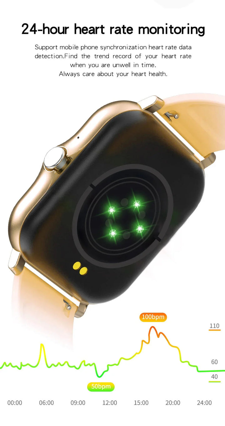 Luxury Smartwatch Android OS - 1.44" Full Touch Color Screen, Bluetooth, Custom Dial, for Men & Women, Smart Watch with Call Feature - PhysioFitLab