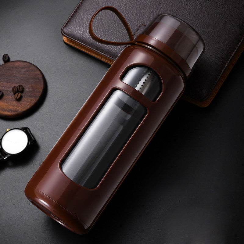 Premium Double-Layer Insulated Tea Cup with Water Separation – 520ML Portable Filtering Cup for Hot & Cold Beverages – Food