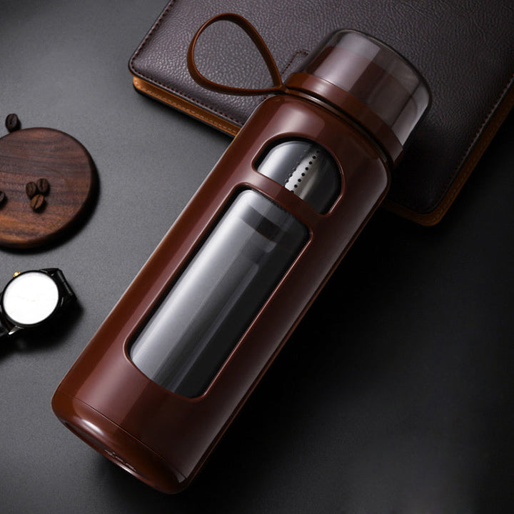 Premium Double-Layer Insulated Tea Cup with Water Separation – 520ML Portable Filtering Cup for Hot & Cold Beverages – Food