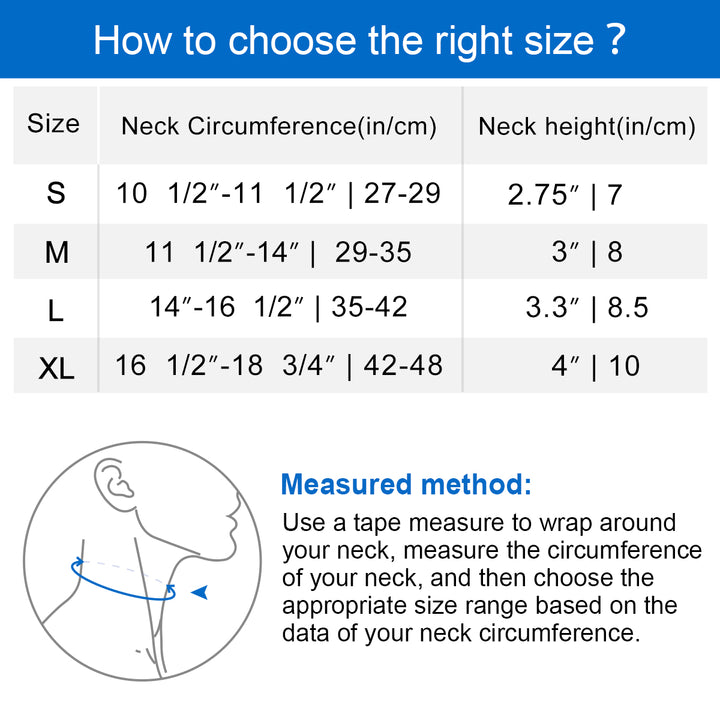 Premium Adjustable Neck Brace Foam Cervical Collar for Pain Relief, Comfortable Support for Home Use and Sleeping, Various Sizes S-XL - PhysioFitLab