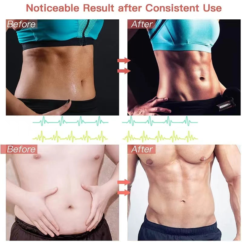 Premium Abdominal Toning Belt - Electronic Muscle Stimulator for Home and Office Fitness, USB Rechargeable, 10 Training