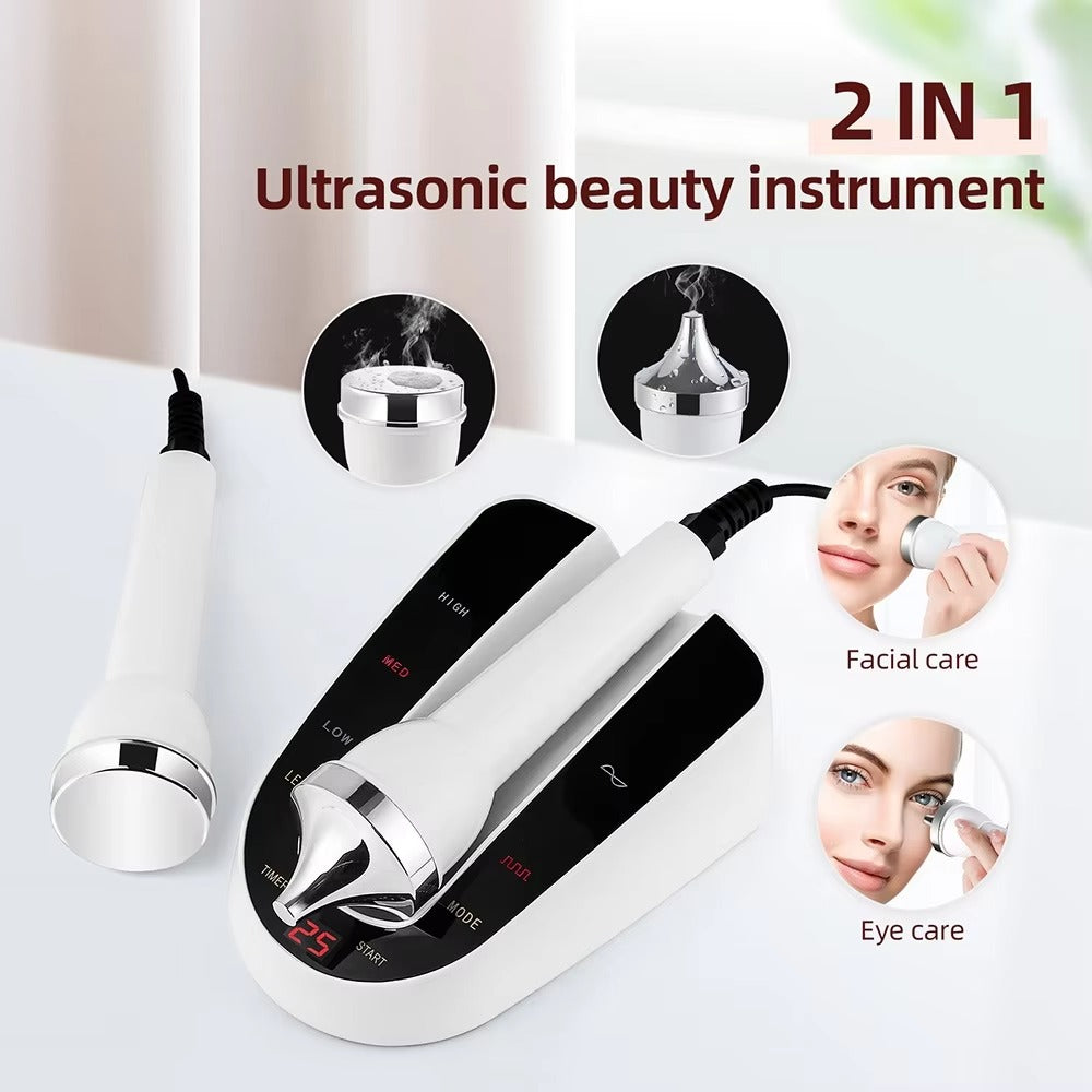 Premium Ultrasonic Beauty Machine – High Frequency Face & Eye Massager, 1MHz Facial Lifting & Ultrasonic Cleansing, Portable Skin Care Device - PhysioFitLab