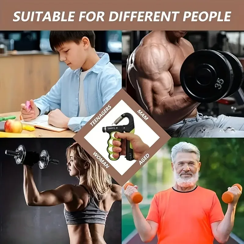 Premium Adjustable 5-100KG Grip Strength Trainer with Counter – Hand Gripper for Muscle Building, Wrist Expander & Fitness Training – Durable Stainless Steel, Non-Slip Design for Gym, Therapy, and Injury Recovery – Ideal for Athletes & Musicians - PhysioFitLab