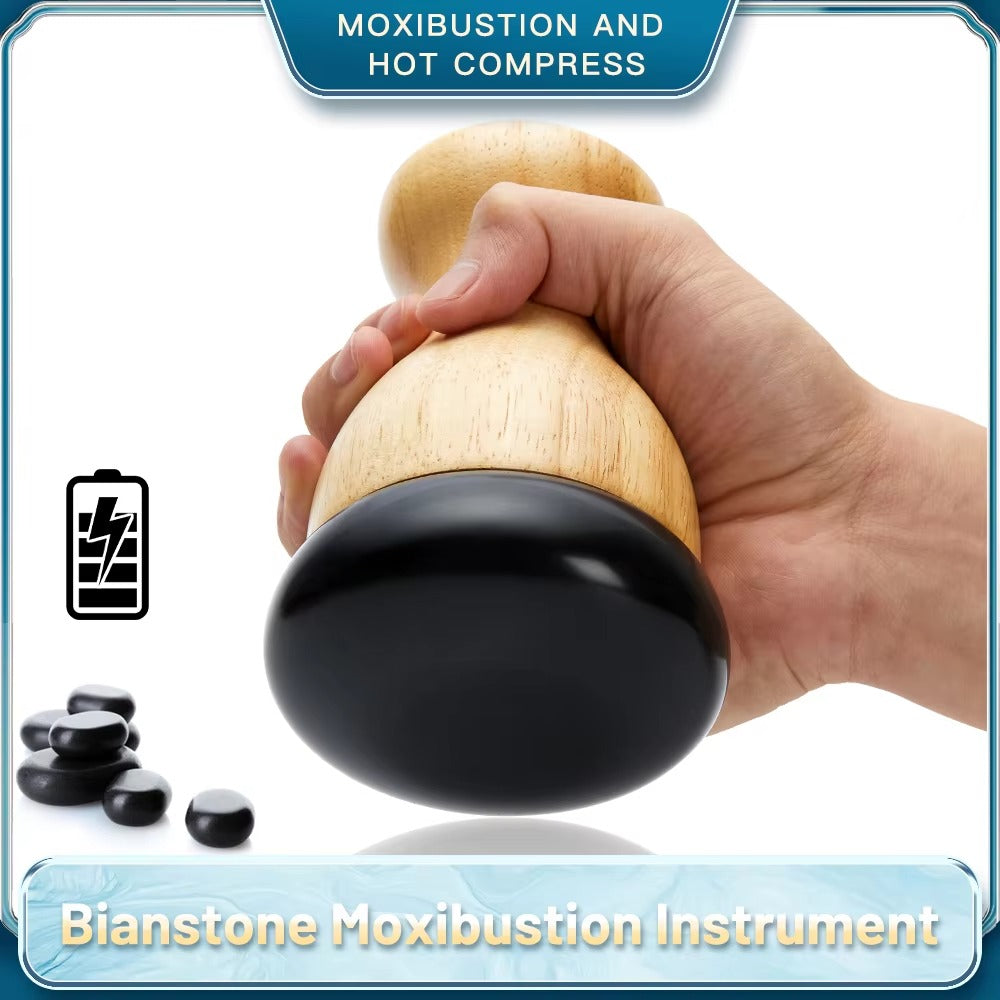 Premium Hot Stone Electric Gua Sha Massager – Back and Waist Massage Tool for Relaxing Muscles, Body Warm Moxibustion Therapy Spa with Bian Stone, Acupuncture, and Collateral Dredging - PhysioFitLab