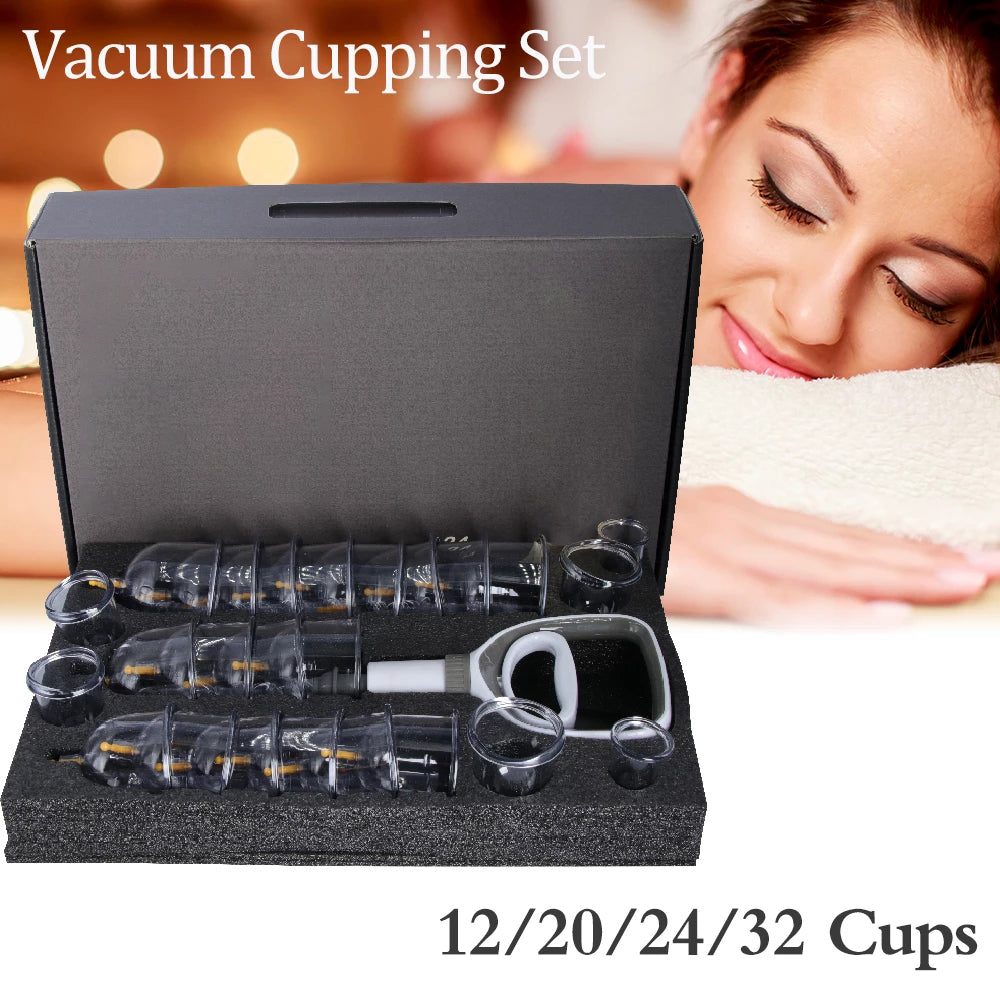 Premium Cupping Therapy Set – Professional Vacuum Suction Cups for Chinese Medicine Physiotherapy, Massage, and Muscle Relaxation, Durable Plastic Jars for Home and Professional Use - PhysioFitLab