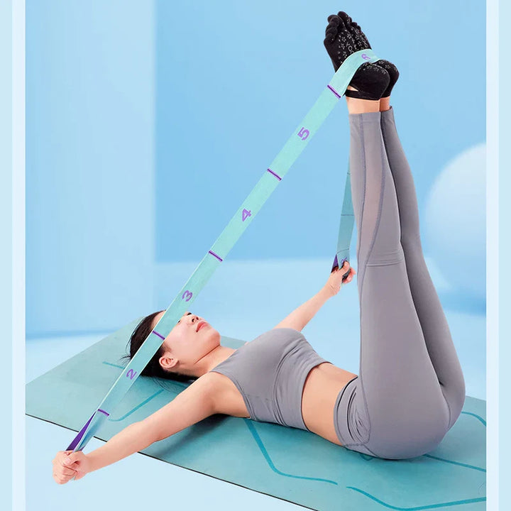 High-Quality Slimming Resistance Band - Multi-Functional Yoga Stretching & Pilates Belt, 8/9 Grid Elastic Training Strap for Adults, Adjustable Strength & Portable Design for Beginners and Fitness Enthusiasts - PhysioFitLab