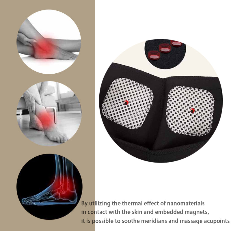 Premium Magnetic Therapy Ankle Brace with Tourmaline, Self-Heating Far Infrared Support, Adjustable Compression, Foot Massager for Pain Relief, Foot Health Care (1 Pair) - PhysioFitLab
