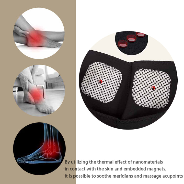 Premium Magnetic Therapy Ankle Brace with Tourmaline, Self-Heating Far Infrared Support, Adjustable Compression, Foot Massager for Pain Relief, Foot Health Care (1 Pair) - PhysioFitLab