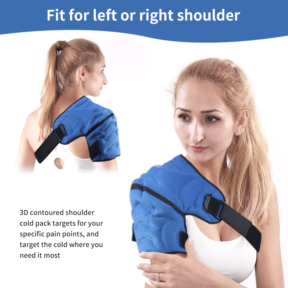Premium Shoulder Ice Pack Wrap for Pain Relief – Hot Cold Compression Therapy for Bursitis, Tendonitis, Rotator Cuff 