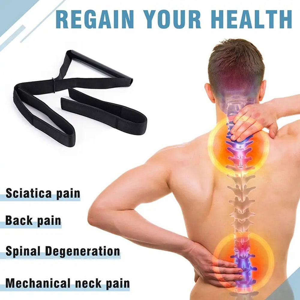 Premium Y-Shaped Iron Pipe Neck Cervical Traction Belt - Adjustable Decompression Brace for Spinal Stretching, Pain Relief, 