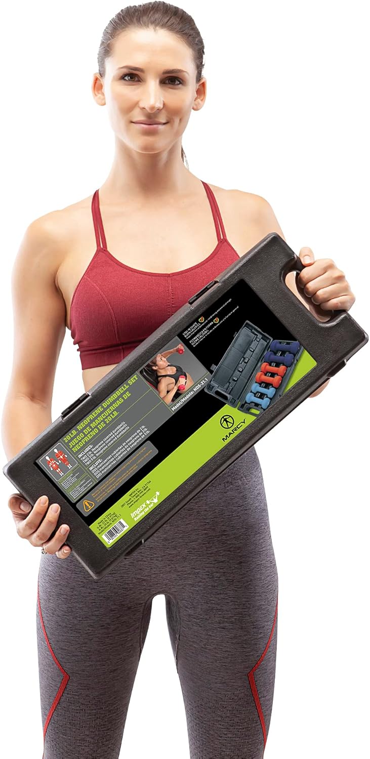 Premium Colored Neoprene Dumbbell Set – Non-Slip Grip for Weightlifting, Includes 2lb, 3lb, 5lb Weights, Compact Storage