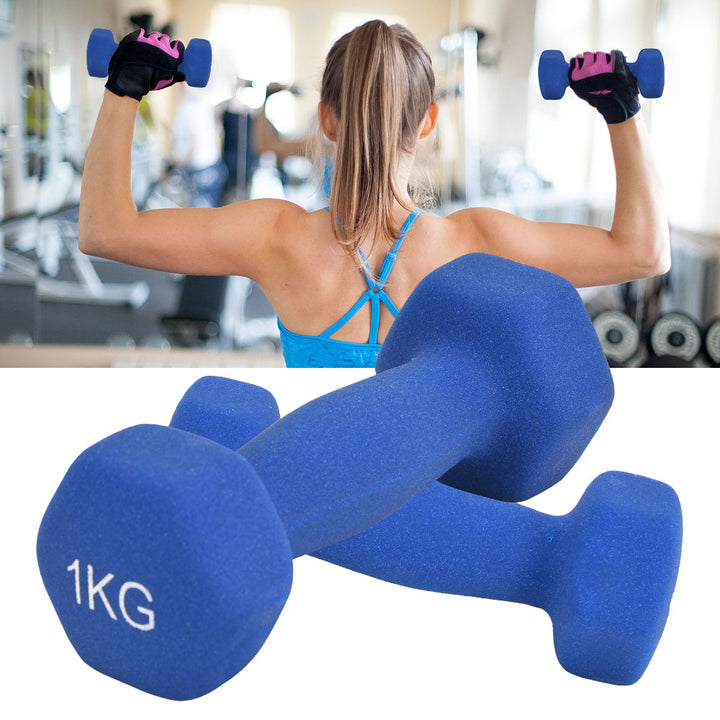 Premium Colored Neoprene Dumbbell Set – Non-Slip Grip for Weightlifting, Includes 2lb, 3lb, 5lb Weights, Compact Storage