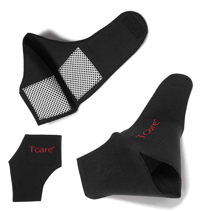 Premium Magnetic Therapy Ankle Brace with Tourmaline, Self-Heating Far Infrared Support, Adjustable Compression, Foot Massager for Pain Relief, Foot Health Care (1 Pair) - PhysioFitLab