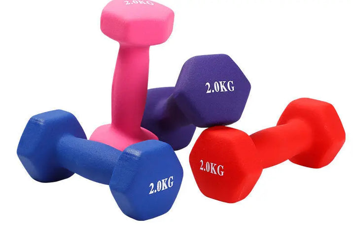 Premium Colored Neoprene Dumbbell Set – Non-Slip Grip for Weightlifting, Includes 2lb, 3lb, 5lb Weights, Compact Storage